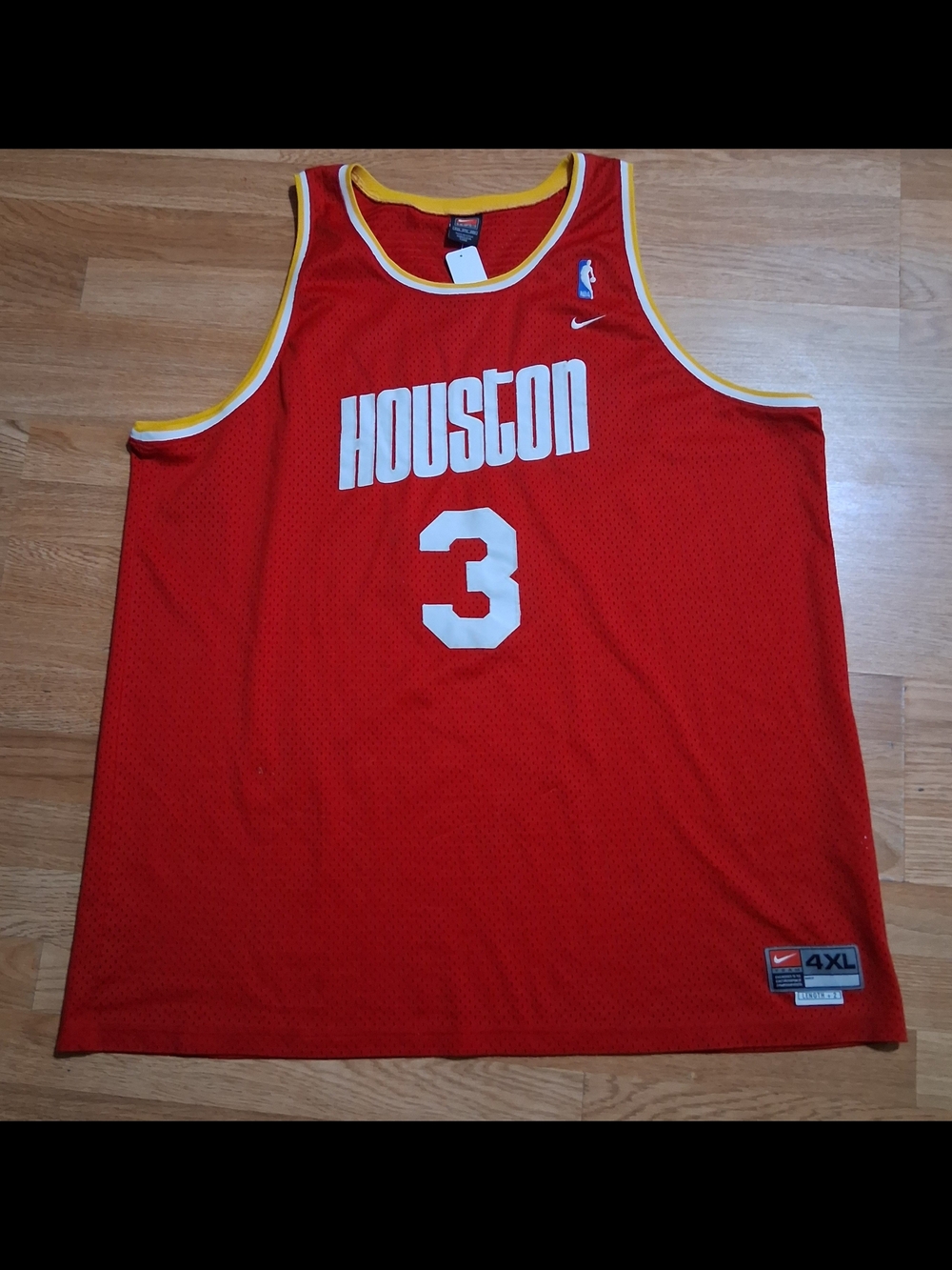 Steve Francis Nike Red Houston #3 Basketball Jersey with Yellow Trim